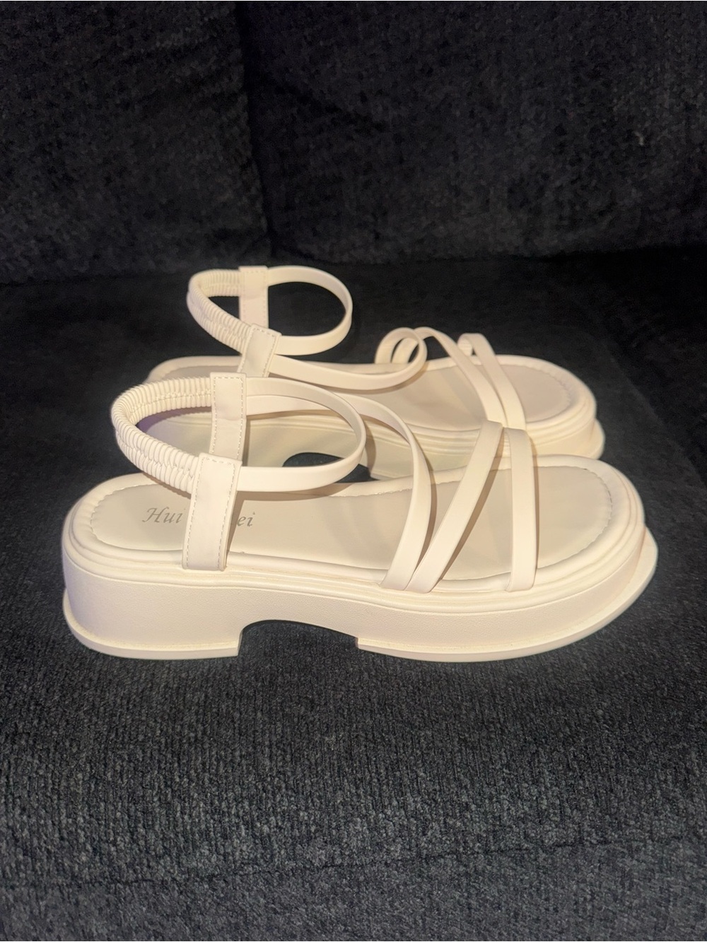 Women's Cream Strappy Platform Sandals size 9